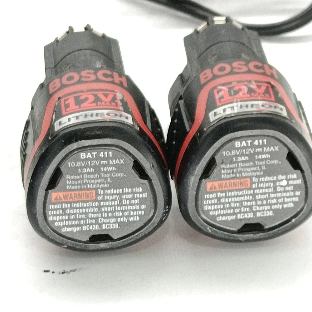Bosch BC430 Charger and Two BAT411 12V Max Litheon Batteries Set a1